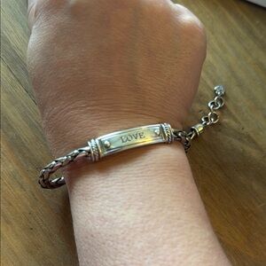 Brighton Silver Chain Link Bracelet with ID Bar